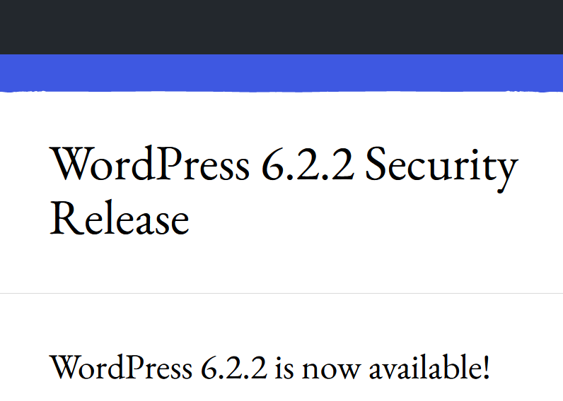 WordPress update